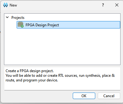 FPGA Design Projectを選択する