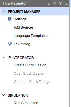 IP INTEGRATOR &gt; Create Block Design